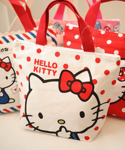 【貓凱特韓國文具精品】凱蒂貓 卡通帆布便當包 日用餐包